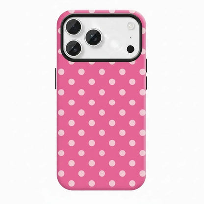 Preppy Hot Pink Polka Dot Phone Case, Cute Coquette Aesthetic Phone Cover,Hot Pink & Light Pink Polka Dot Aesthetic Iphone Case for Iphone 17 16 15 14 13 12 11 Pro Max & Samsung 22-26Galaxy