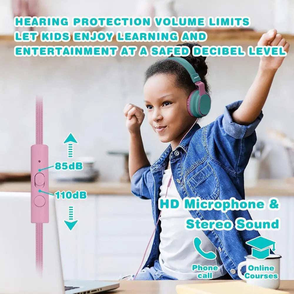 MIDOLA H01 Wired Over-Ear Gaming Headphones - Hi-Fi Audio, Active Noise Cancellation, Dual Mic, Folding Design, Extended Wear Comfort for Students, Daily Commute