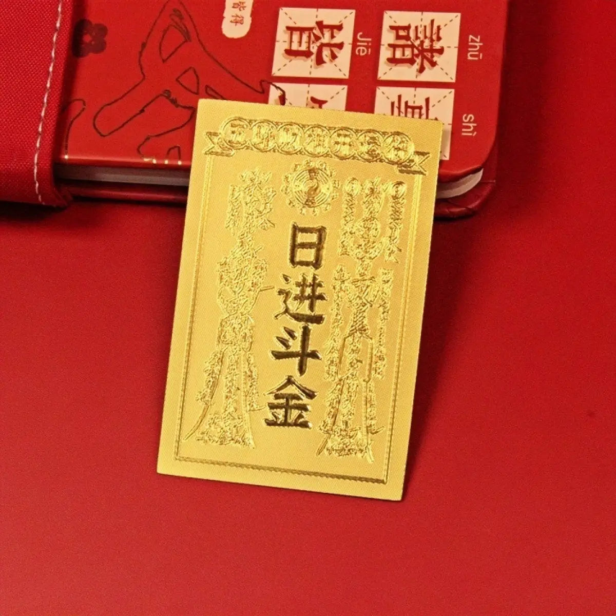 3D Metallic Gold-Tone Fengshui Talisman Sticker - Attract Wealth & Abundance for Mobile Phone Cases (4.4x6.6cm) - Stylish Coastal Sohochic Accessory