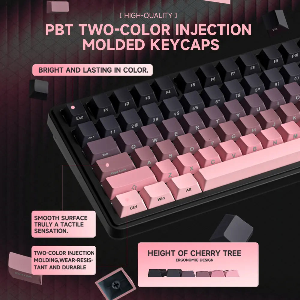 ZIFRIEND&FURYCUBE RX75 PRO Wireless Mechanical Creamy Keyboard,Tri-Mode Type-C/2.4G/Bluetooth Music Rhythm Sync RGB Backlight Keyboard,Multimode Gaming Keyboard for Gaming, Office, Career Women,Multimedia Roller Key