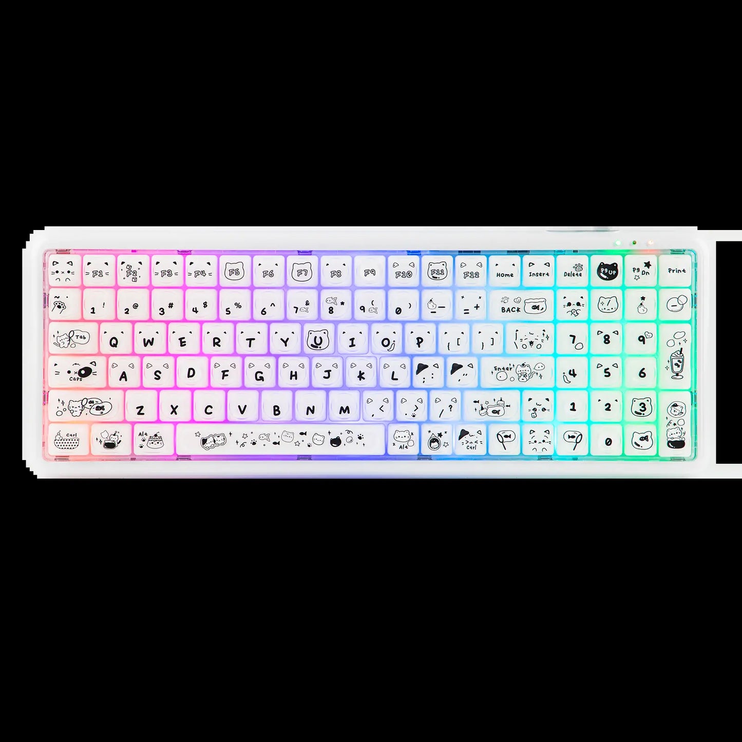 Mechlands X Maorbeng X100 PRO Membrane Keyboard with Number Pad, RGB Backlits, Wireless Computer Keyboard with 5000Mah Battery, BT/2.4G/USB-C Wired, 96% Layout for Windows/Mac/Pc