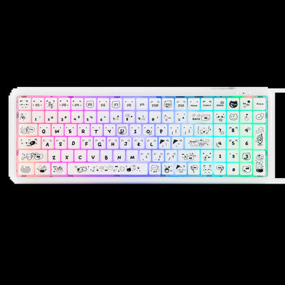 Mechlands X Maorbeng X100 PRO Membrane Keyboard with Number Pad, RGB Backlits, Wireless Computer Keyboard with 5000Mah Battery, BT/2.4G/USB-C Wired, 96% Layout for Windows/Mac/Pc