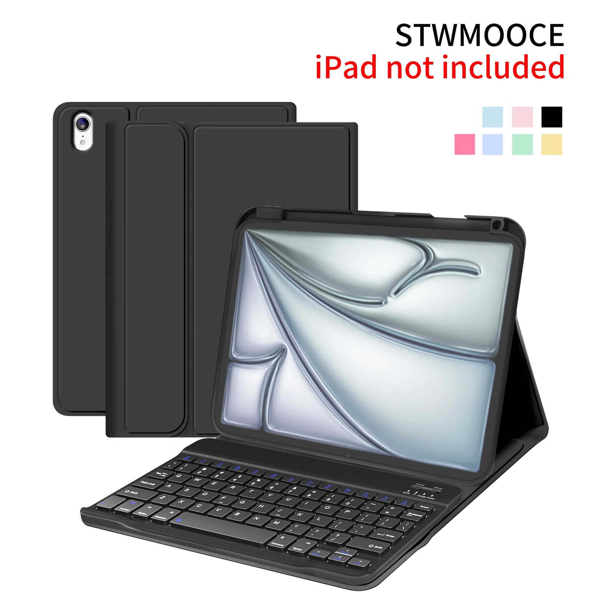 STWMOOCE Ipad Case with Wireless Keyboard, Detachable Tablet Bluetooth Keyboard Magnetic Cute Case for 10.2-Inch Ipad 7/8/9Th, 10.9/11-Inch Ipad 10Th/A16, Ipad Air 4/5Th, 11-Inch Ipad Air M2/M3/M4, Ipad Pro 11-Inch 1/2/3/4Th Gen, Pencil Holder Pink Cover