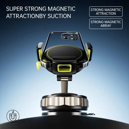 Adjustable Magnetic Car Phone Mount with 360° Rotation and Touch Sensitivity - Essential Travel Accessory for Motorists with MagSafe Compatibility