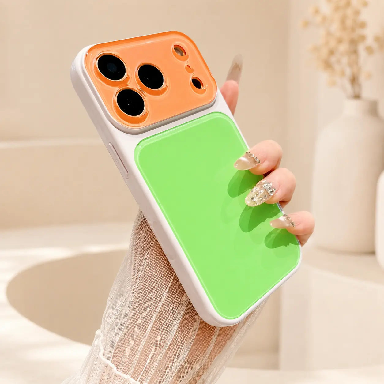Glossy Dopamine Style Two-Tone Candy Color Phone Case for Iphone 17 16 15 14 Pro Max, Slim Hard Back Cover, Shockproof Protective Case for Women Girls,Back to School,Back to School Haul