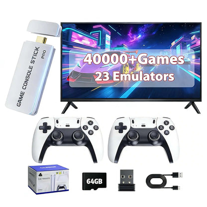 2026 Mass Games Themed Retro Portable Home Console - 40000+ Built-In Titles,23 Emulators,2 Wireless Controllers,128Gb SD Card,Button Design,Hdmi Port,Cable,Seo Stick Compatible - Gaming Stuff,Tools and Gadgets,Christmas,Teen Boy Gift for Kids & Adults, Gi