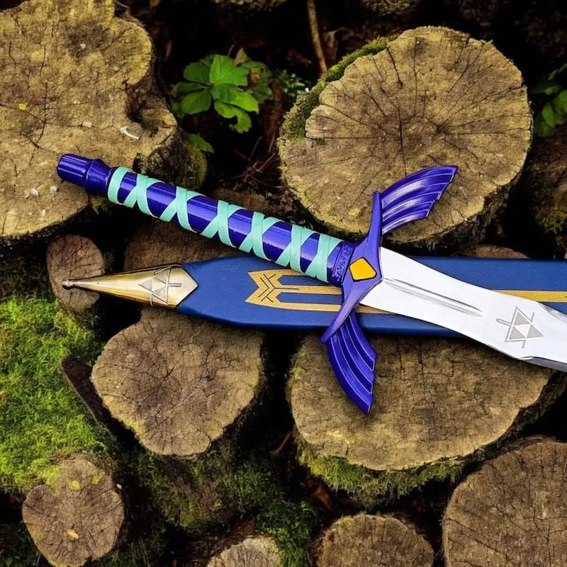Handcrafted Zelda Sword Replica - Carbon Steel Home Decor Hanging Decor, Ideal for 18 Years and Older Collectors, Fantasy Fans, Cosplay Conventions & Display