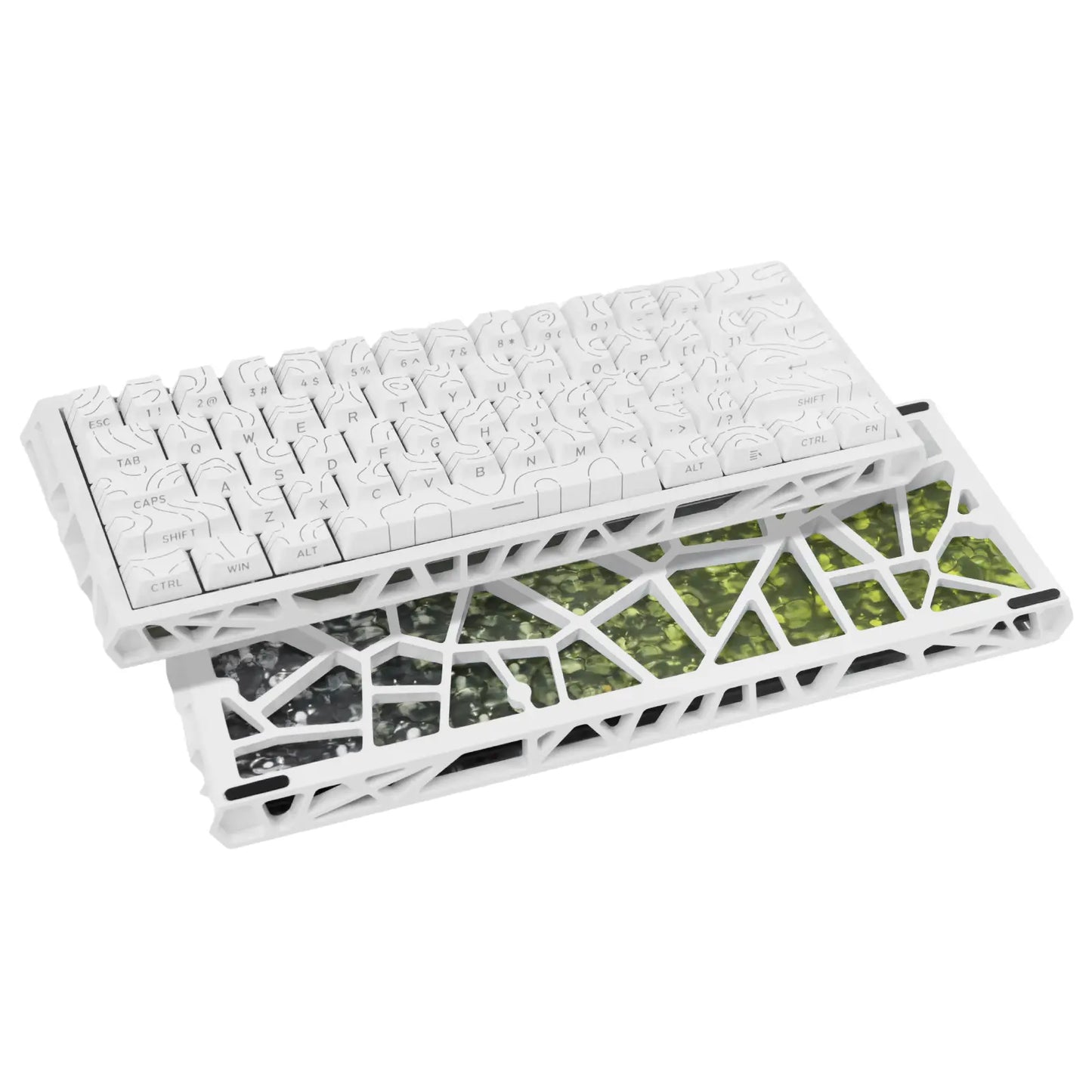 61-Key Gaming Keyboard — Desktop Setup: Gradient Color Scheme, Hot-Swappable Hollow Design, RGB Backlighting, Ultra-Compact Wired Design, Red Switches, Compatible with Windows/Macos, Suitable for Office and Gaming