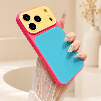 Glossy Dopamine Style Two-Tone Candy Color Phone Case for Iphone 17 16 15 14 Pro Max, Slim Hard Back Cover, Shockproof Protective Case for Women Girls,Back to School,Back to School Haul