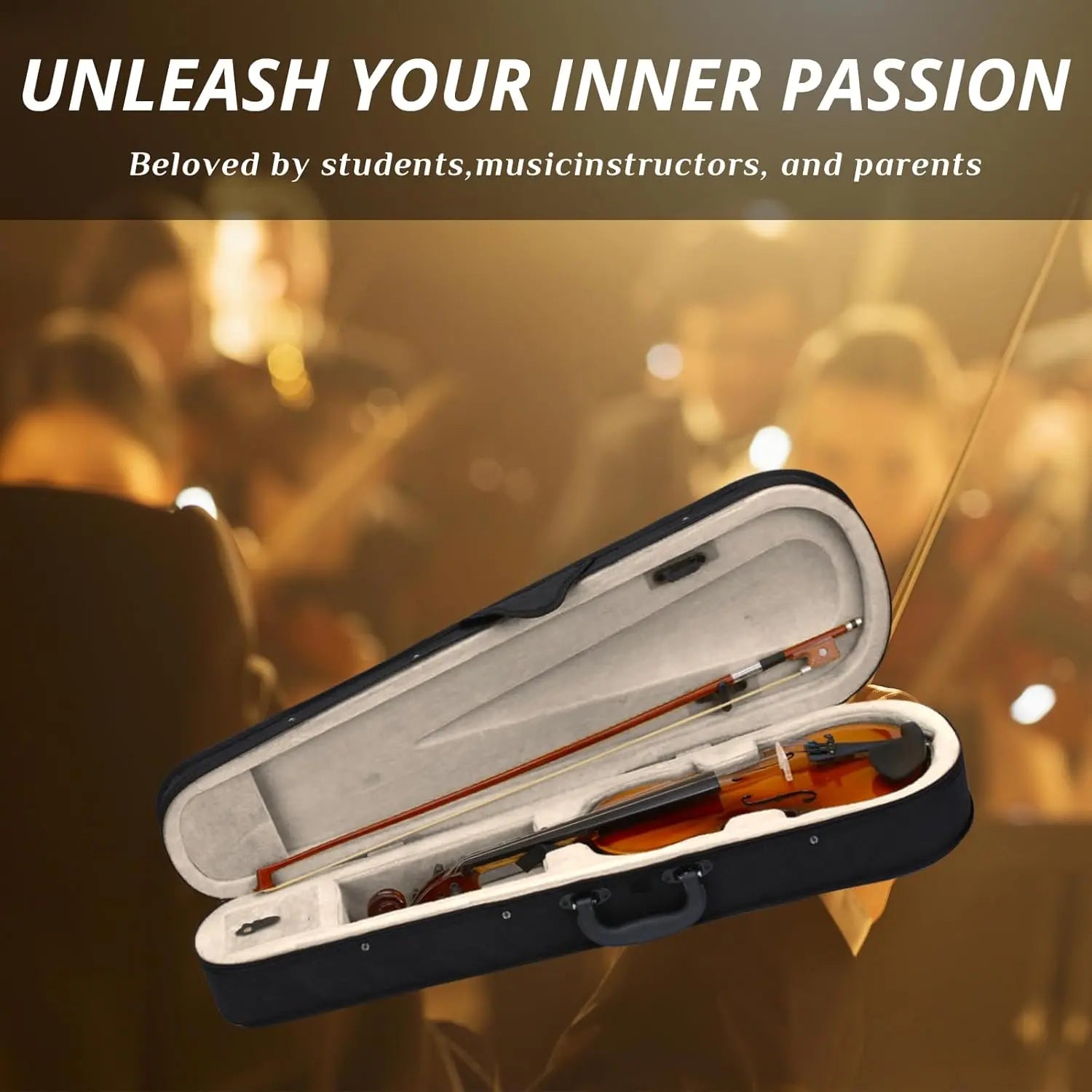 Violin 1/2 Size for Beginners, Set for Kids with Case, Rosin, Bow & Manual, Quarter Acoustic Violin Fiddle for Beginners Sohochic Tiktokshopbacktoschool
