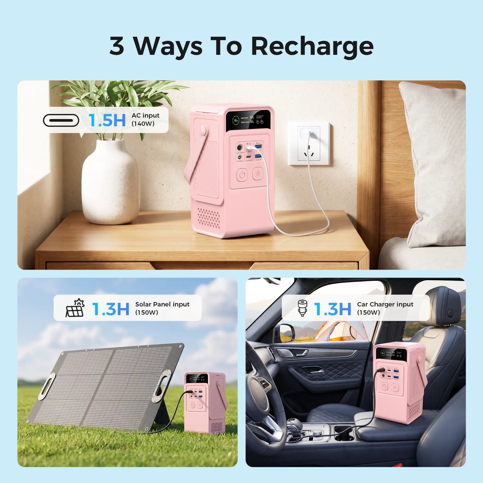 [Tiktokshopbacktoschool]Ctolity AP200 Portable Power Bank 192Wh 200W Lifepo4 Battery 4000+ Cycle 140W Fast Charging LED DC Solar 150W, Accessories, Mobile