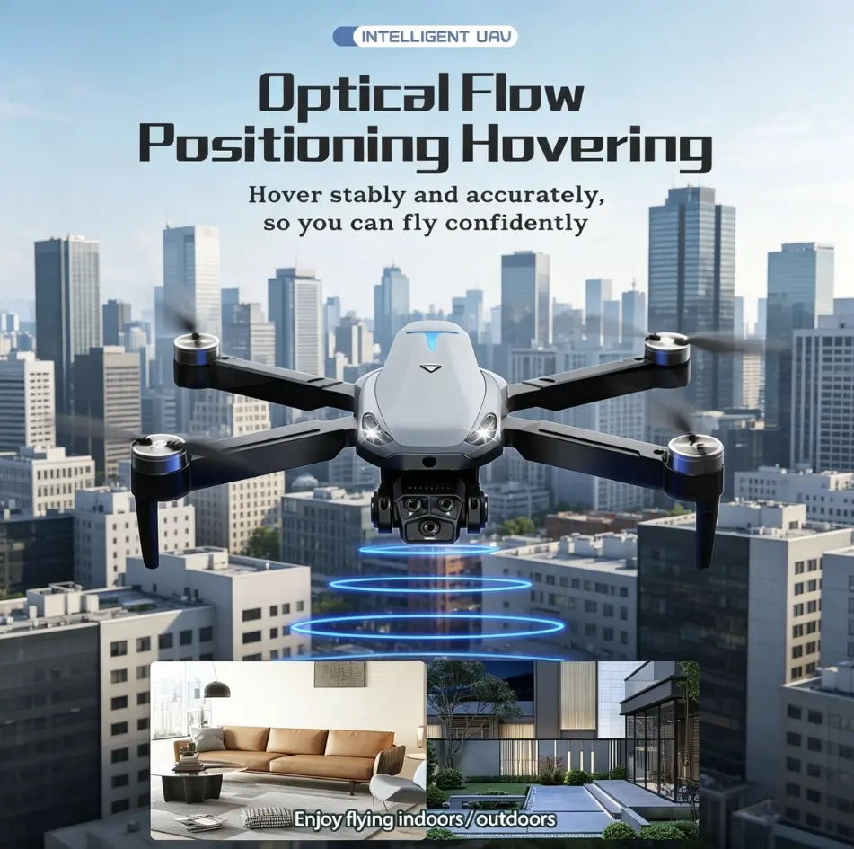 M8 Pro 2026 Foldable Aerial Drone with 4K UHD EIS Anti-Shake Camera, GPS Positioning, 5G Wifi FPV, Intelligent Obstacle Avoidance, Auto Return & 360° Flip, 2 Batteries for Beginners & Adults