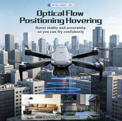 M8 Pro 2026 Foldable Aerial Drone with 4K UHD EIS Anti-Shake Camera, GPS Positioning, 5G Wifi FPV, Intelligent Obstacle Avoidance, Auto Return & 360° Flip, 2 Batteries for Beginners & Adults