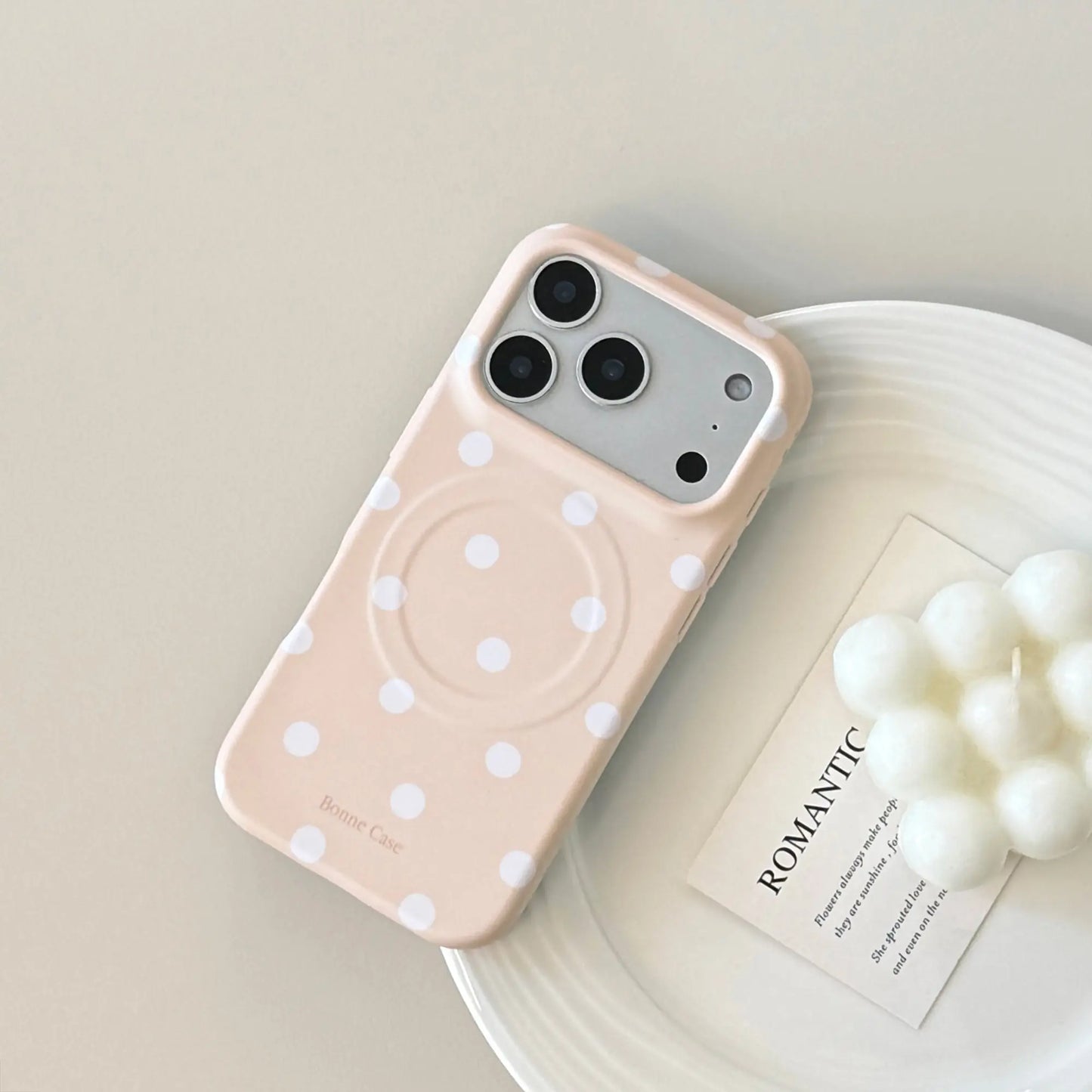 Magsafe-Compatible Polka Dot Candy Color Silicone-Soft TPU Case for Iphone 17,16,15,14 Pro Max - Slim, Anti-Scratch, Shockproof Protective Cover with Comfortable Grip for Women, Women Girls