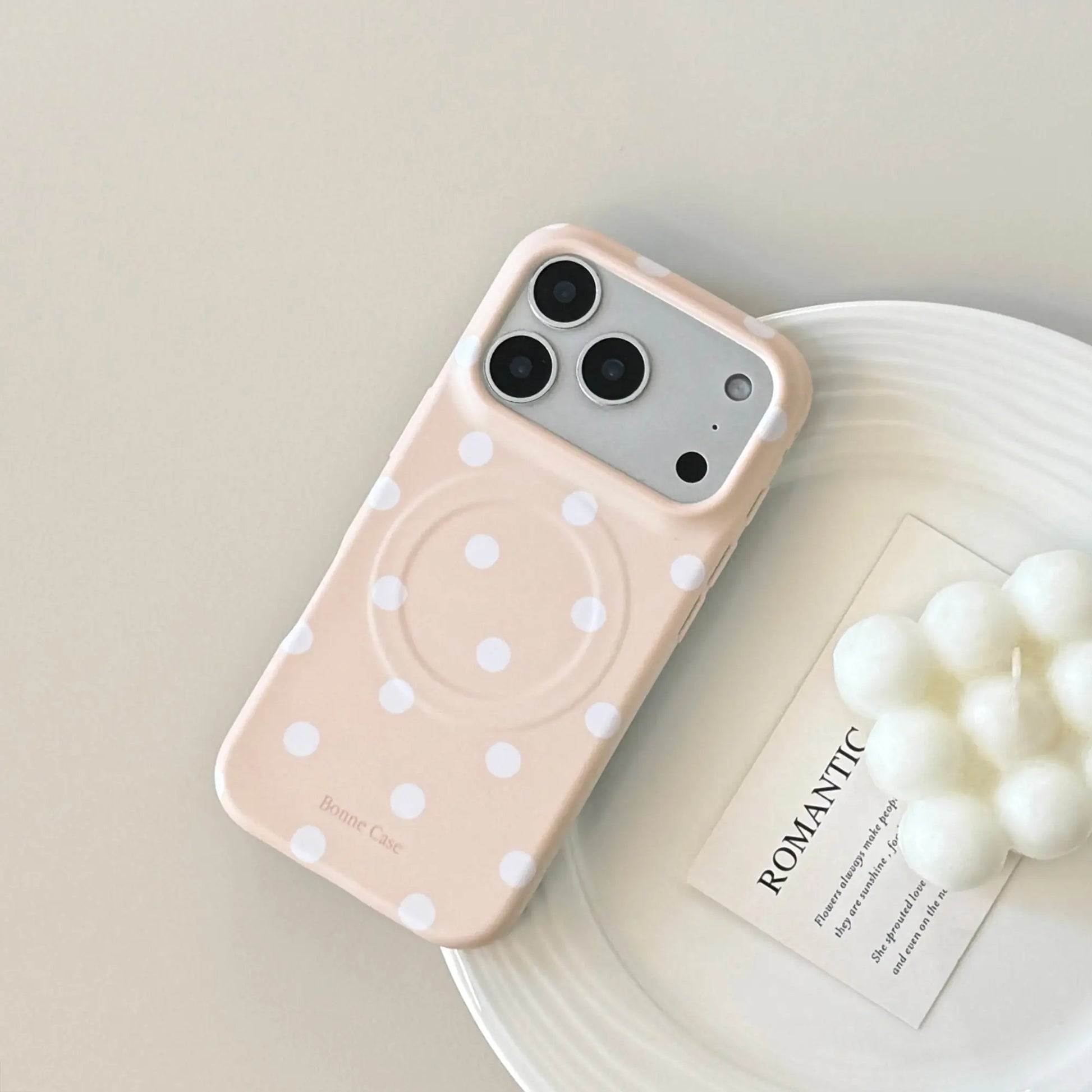Magsafe-Compatible Polka Dot Candy Color Silicone-Soft TPU Case for Iphone 17,16,15,14 Pro Max - Slim, Anti-Scratch, Shockproof Protective Cover with Comfortable Grip for Women, Women Girls