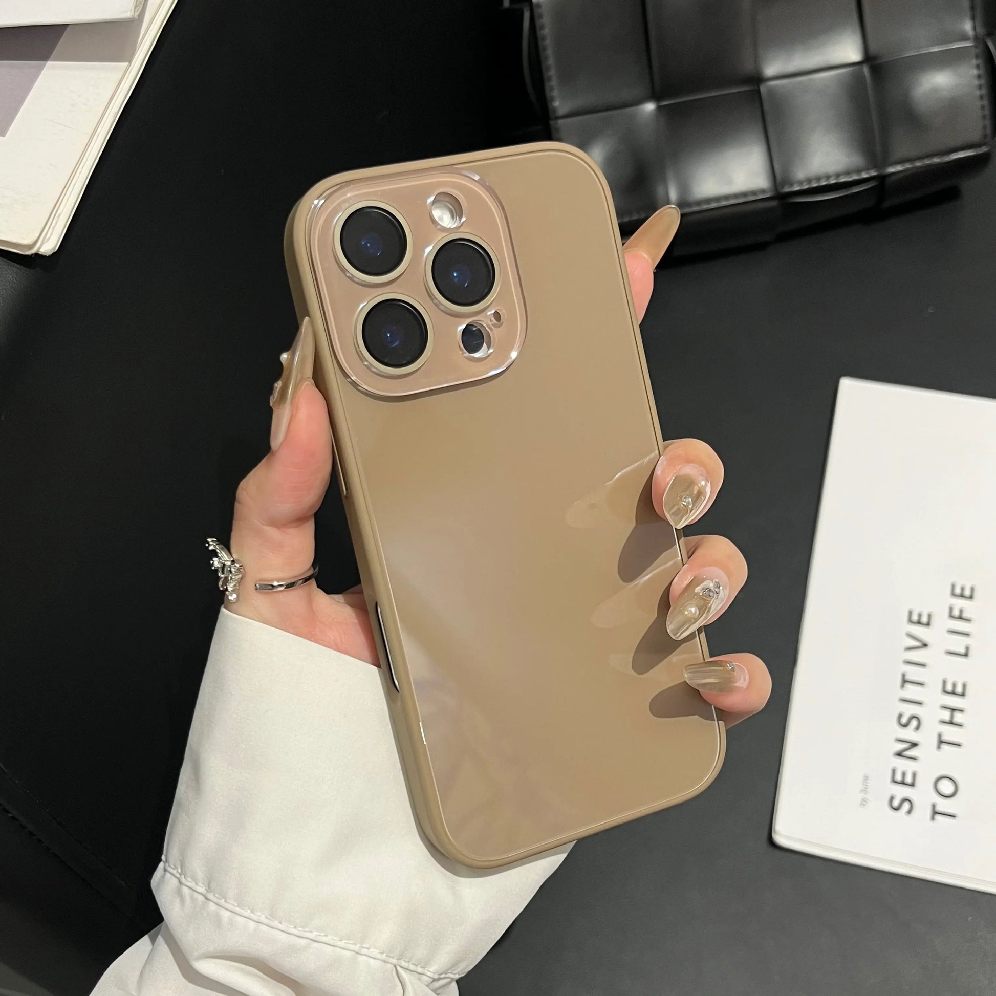 PORODO for Iphone16 Promax.Candy Macaron Crystal Clear Iphone Case, Skin-Feel Soft TPU Bumper & Hard PC Back, Full Lens Protection, Cute Minimalist Pink & White, Compatible with Iphone 17/16/15/14/13 Pro Max Plus