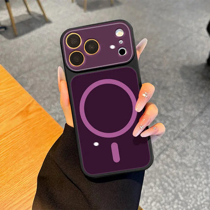 Dopamine Contrast Color Newly Upgraded with Magnetic Suction Suitable for Iphone17 16 15 14 13 plus Pro Max Magnetic Phone Case Contrast Color Full Lens Protection Compatible with Iphone 17 Pro Max Magnetic Phone Case No Paint Peeling, Anti-Fall An-Xs9527