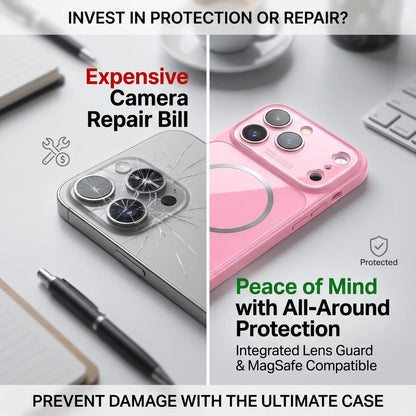 Solid Glossy Magsafe Compatible Phone Case for Iphone 17 Pro Max,16,15,14,13,12,11, Full Raised Large Camera Window Protective Cover, Slim Shockproof Anti-Scratch Glossy Magnetic Cell Phone Case for Teen Girls & Young