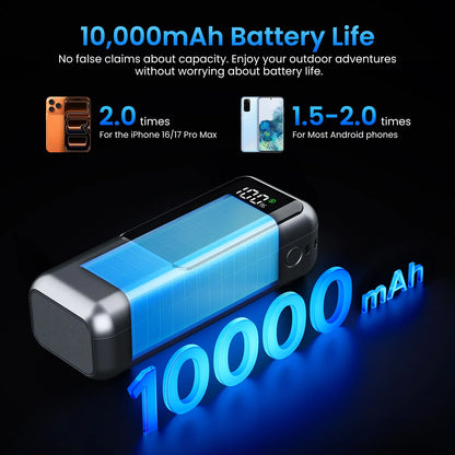 Digiera 10000Mah Magnetic Power Bank for Phones & Digital Devices, 20W PD Fast Charging, Built-In USB-C Dual-Direction Cable Lanyard, LED Battery Display, Compact Travel-Friendly Protection Accessory