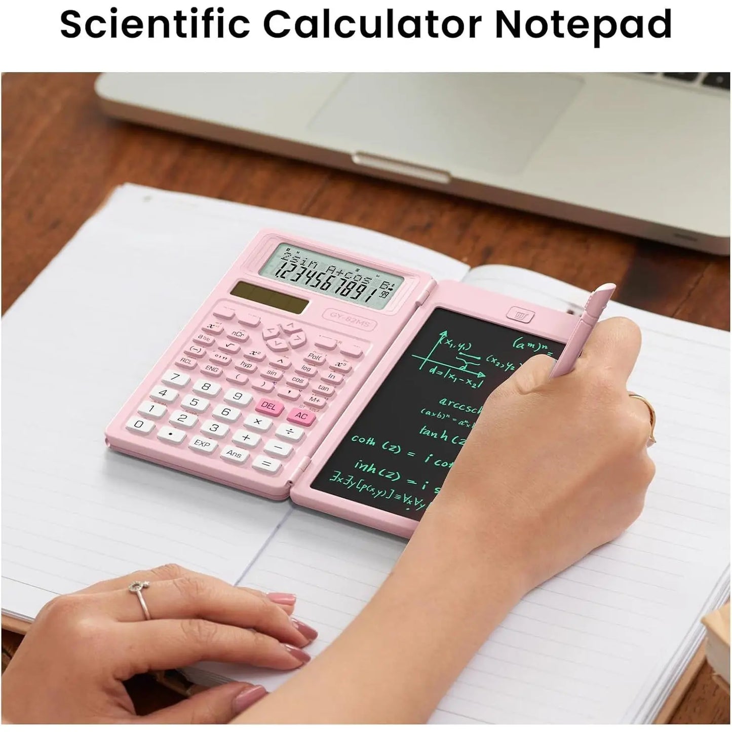 Plastic Scientific Calculator Cute, 82MS Foldable 2-Line Display, 240-Functions Solar & Battery Powered, Portable Notepad-Included School Supply for Middle-High School Students (Party Bag for Kids) Gifts