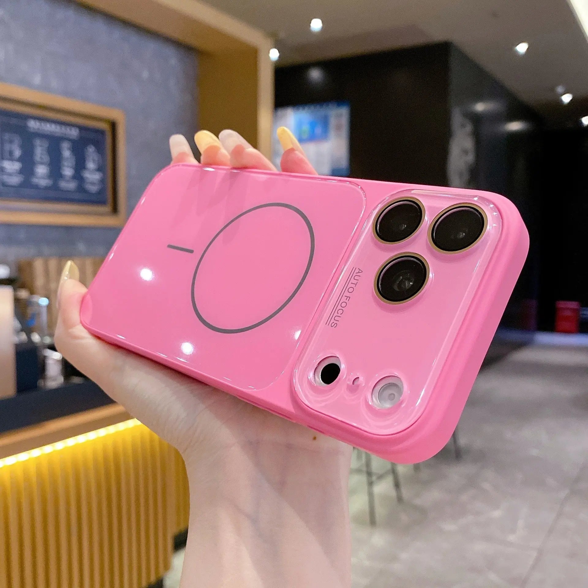 Magnetic Glass Back Smartphone Casing with Built-In Lens Protector, Anti-Fingerprint Handheld Cellphone Case for Iphone 17 Pro Max, 16, 15, 14, 13 Series - New Summer Vibe, Cover