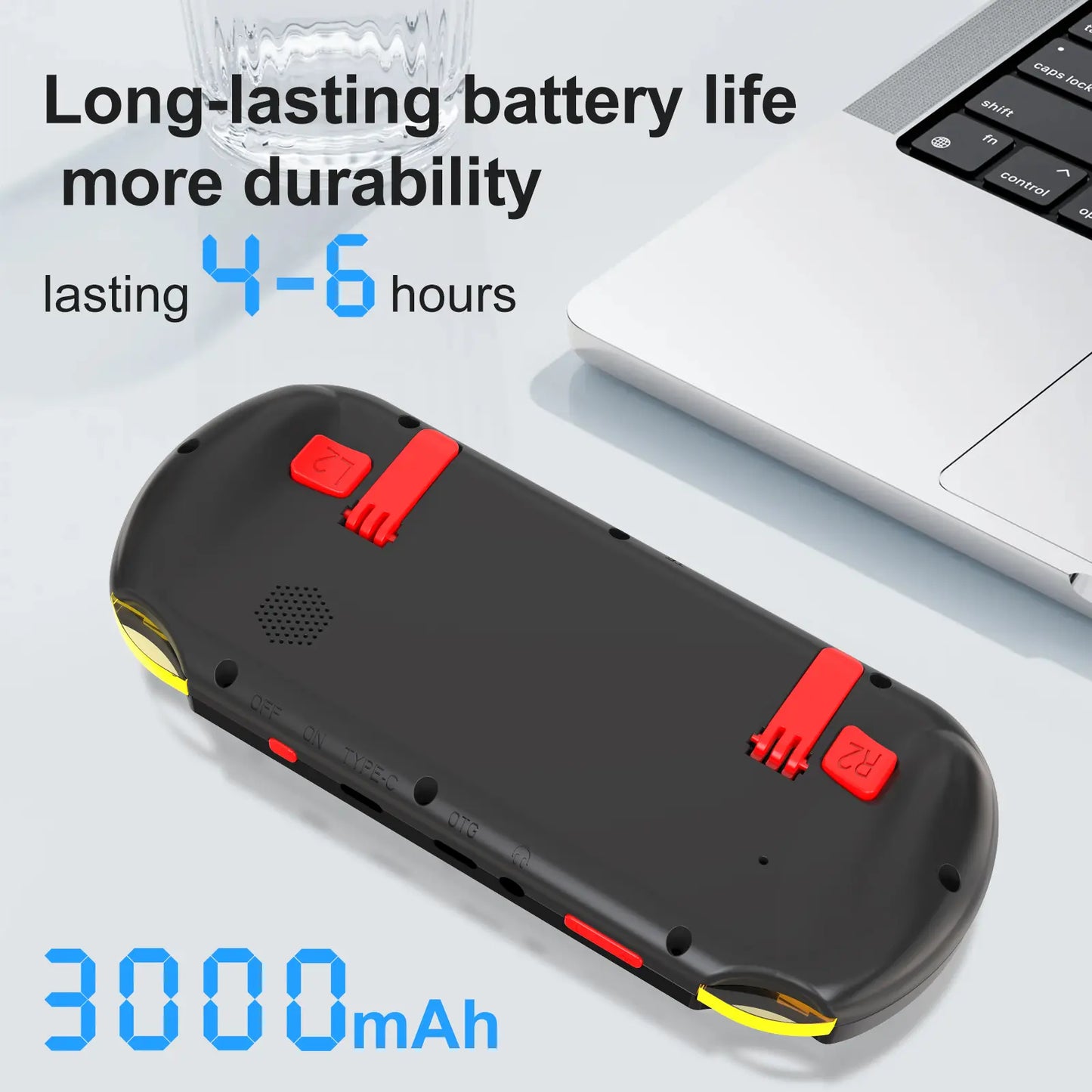 YLW ANS16 Handheld Retro Gaming Console 4.5-Inch IPS Screen 64GB Memory 16000 Games 14 Emulators RGB Lights 3000Mah Battery Portable Gift Compact Outdoorfun