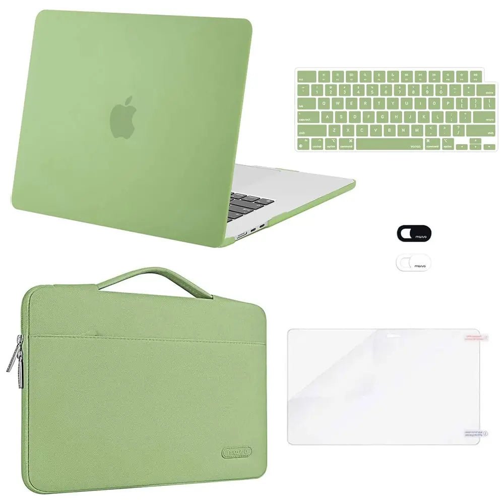 MOSISO Compatible with Macbook Air 15 Inch Case M5 2026 M4 2025 M3 M2 2024 2023 A3448 A3241 A3114 A2941,Protective Hard Shell&Carrying Sleeve Bag&Keyboard Cover&Webcam Cover&Screenfilm, School, Commuting, Daily Protection, Screen Protector, Plastic, Polyc