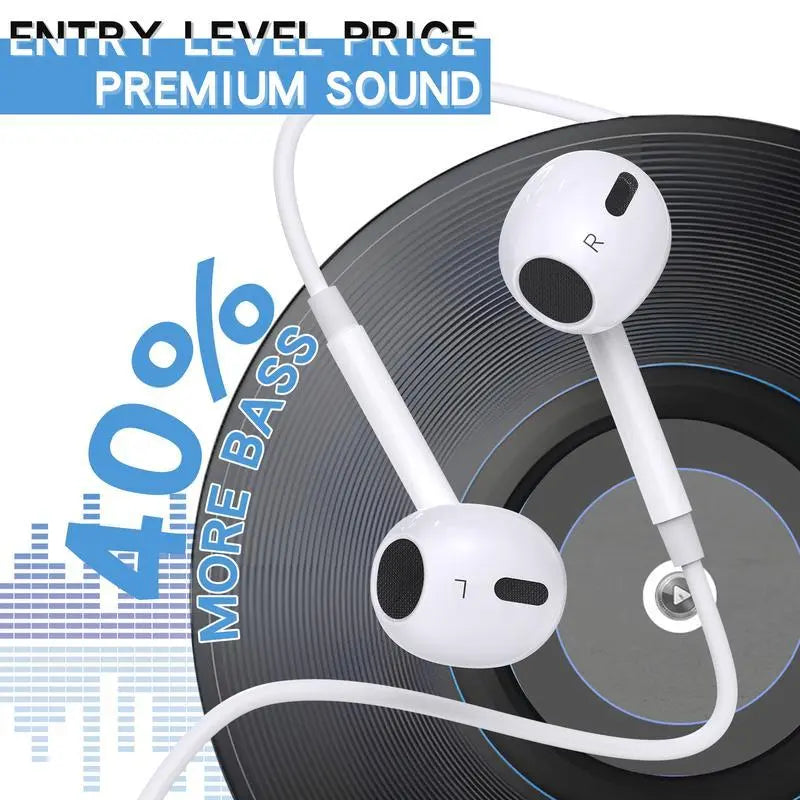 USB-C Earphones with Mic, Volume Control, Hifi Stereo - Compatible with Iphone 17/17 Pro/16/15, Samsung S25/S24/S23, Pixel 10/9, Oneplus & USB-C Phones