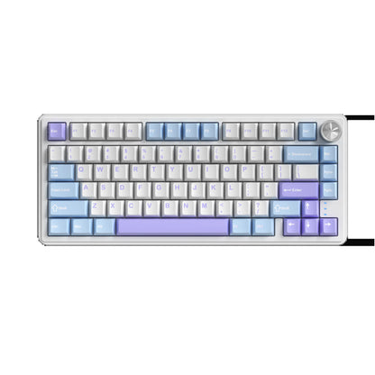 ZIFRIEND&FURYCUBE RX75 PRO Wireless Mechanical Creamy Keyboard,Tri-Mode Type-C/2.4G/Bluetooth Music Rhythm Sync RGB Backlight Keyboard,Multimode Gaming Keyboard for Gaming, Office, Career Women,Multimedia Roller Key