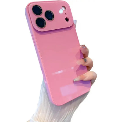 Luxury Crystal Texture Solid Color Smartphone Case - Skin-Friendly Touch Protective Cover for Iphone 17/16/15/14/13 Pro Max Handheld Cellphone Devices, Rose Pink Protection,Back to School,Back to School Haul