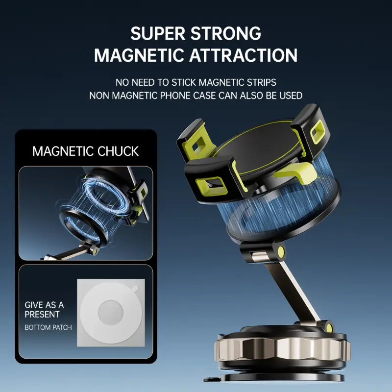 Adjustable Magnetic Car Phone Mount with 360° Rotation and Touch Sensitivity - Essential Travel Accessory for Motorists with MagSafe Compatibility
