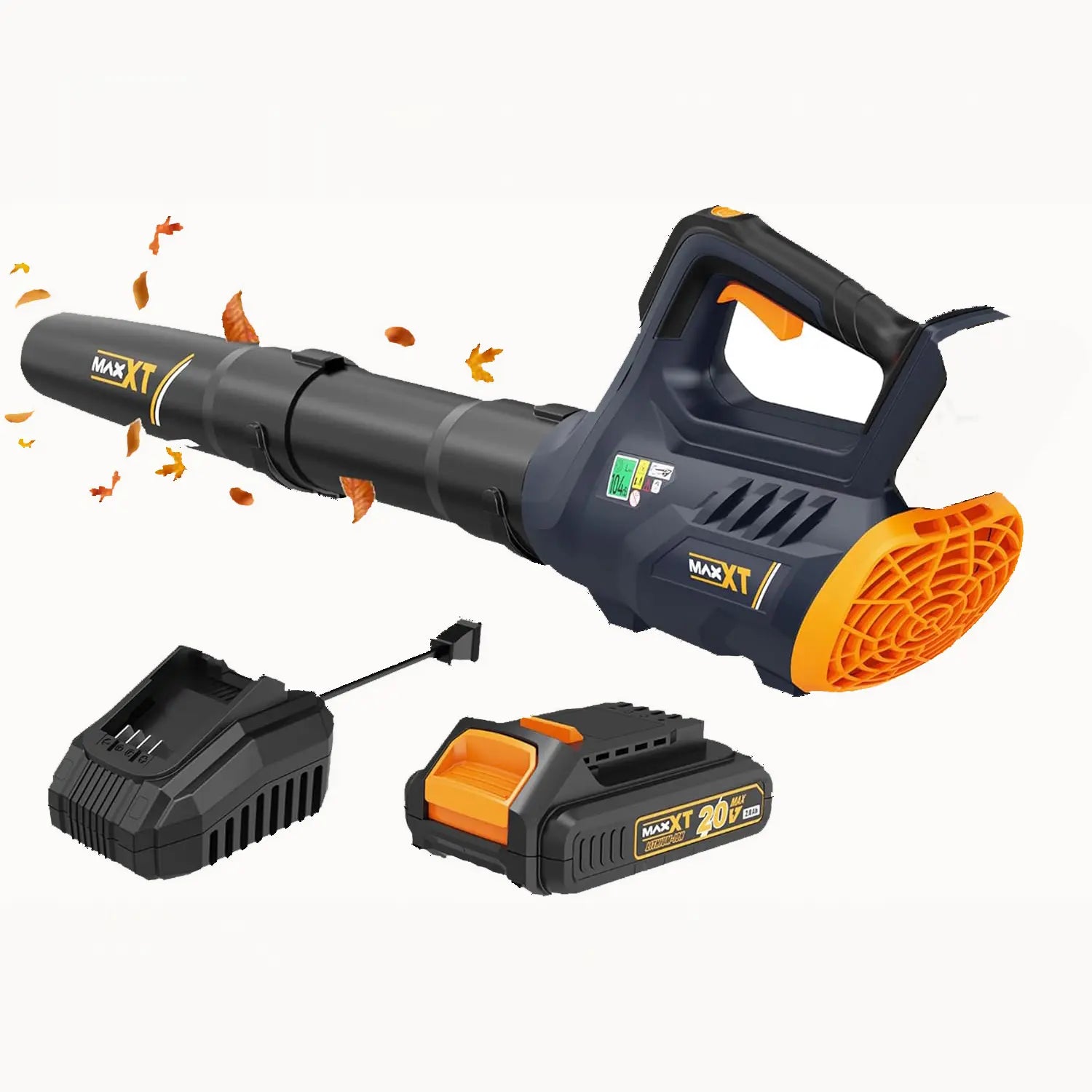 MAXXT 20V Cordless Brushless Motor Leaf Blower - 360CFM, 200MPH Max Speed, 3-Speed Adjustable, 2.0Ah Battery, 30-Minute Runtime, Portable Handheld Electric Tool for Garden, Outdoor Surfaces Cleaning Power Tool Heavy Duty