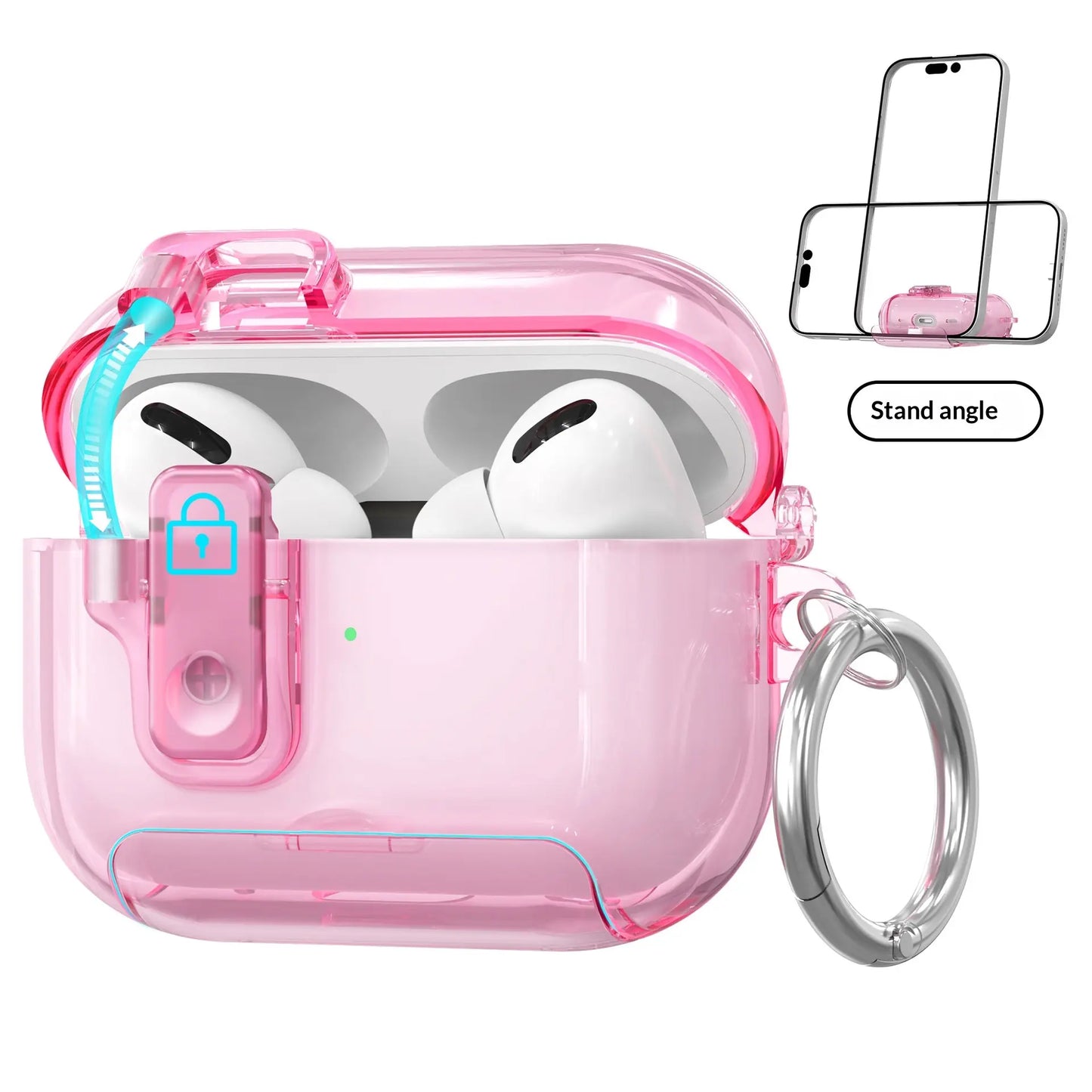 Frosted Clear Airpods Case for Airpods 4 & Pro 2 & Pro 3 - Pop-Up Cover with Phone Stand, Semi-Transparent TPU Anti-Drop Shell Summerwins Airpods 4 Cases Airpods ,Free Ship,Free Ship Tiktokshopbacktoschool,Back to School,Back to School Haul