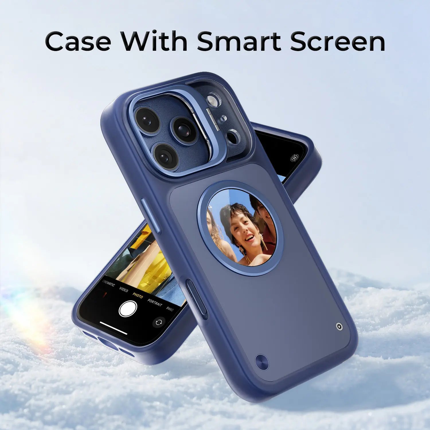 W&O Customizable E-Ink Smartphone Case for Iphone 16/17 Pro Max - Upgraded Ink Screen Smart Cover, DIY Image/Text Display, Shockproof Handheld Cellphone Protection, Wireless Charging Support, Unique Gift, Casing