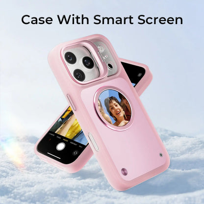 W&O Customizable E-Ink Smartphone Case for Iphone 16/17 Pro Max - Upgraded Ink Screen Smart Cover, DIY Image/Text Display, Shockproof Handheld Cellphone Protection, Wireless Charging Support, Unique Gift, Casing