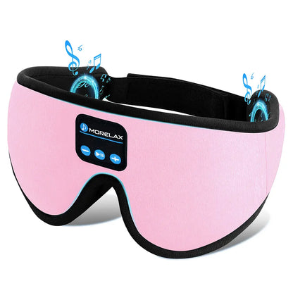 3D Bluetooth Sleep Mask Headphones for Insomnia, Morelax Adjustable 100% Blackout Wireless Eye Mask with Headphones, HD Stereo, Perfect for Home, Travel, Office, Yoga, Gift for Friends