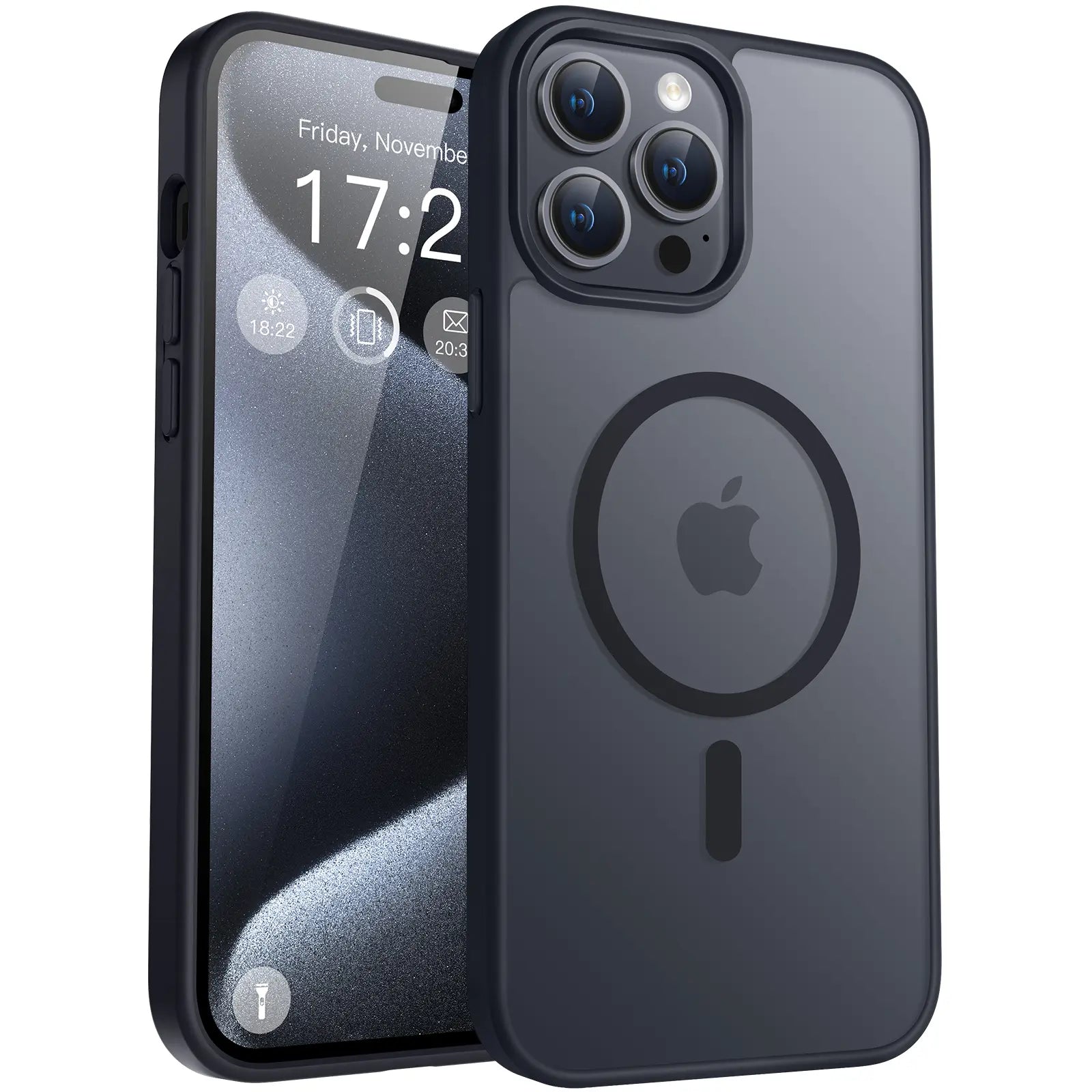 Puyateya Fashion Protective Magnetic Matte TPU Case with Magnetic Ring for Iphone 15/16/Pro/Pro Max, 3-Layer Shock TPU, Military Grade Anti-Drop, Anti-Scratch Translucent, Wireless Charge Compatible Phone Accessories