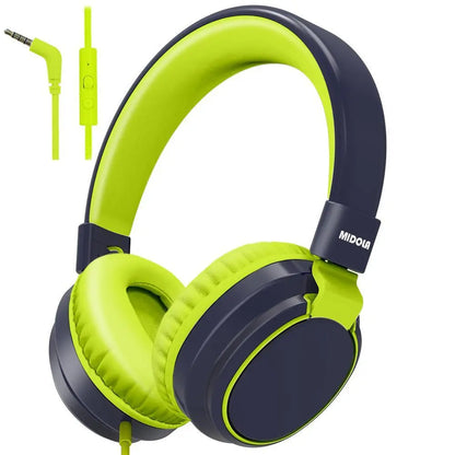 MIDOLA H01 Wired Over-Ear Gaming Headphones - Hi-Fi Audio, Active Noise Cancellation, Dual Mic, Folding Design, Extended Wear Comfort for Students, Daily Commute