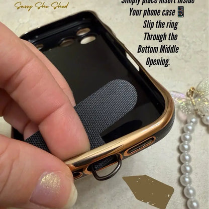 Elegant Crystal Lotus Pearl Phone Wristlet - Chic Fashion Accessory for Every Occasion