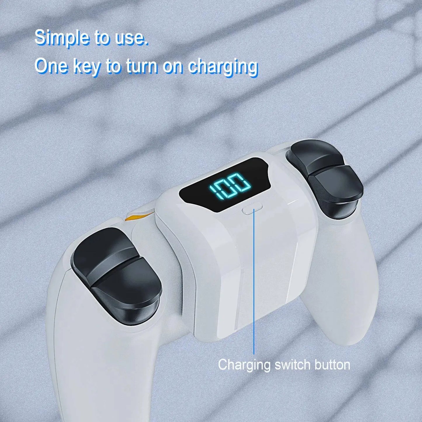 Dual Charge Station for PS5 Video Game Controllers, 1800Mah Battery-Powered Rechargeable Battery, Durable Back Clip, Hassle-Free Storage, Extended Gaming Devices, Essential Gaming Accessory, Controller Charge Station, Gaming Accessories