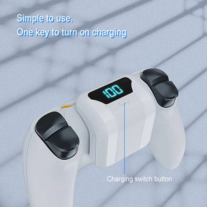 Dual Charge Station for PS5 Video Game Controllers, 1800Mah Battery-Powered Rechargeable Battery, Durable Back Clip, Hassle-Free Storage, Extended Gaming Devices, Essential Gaming Accessory, Controller Charge Station, Gaming Accessories