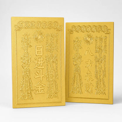 3D Metallic Gold-Tone Fengshui Talisman Sticker - Attract Wealth & Abundance for Mobile Phone Cases (4.4x6.6cm) - Stylish Coastal Sohochic Accessory