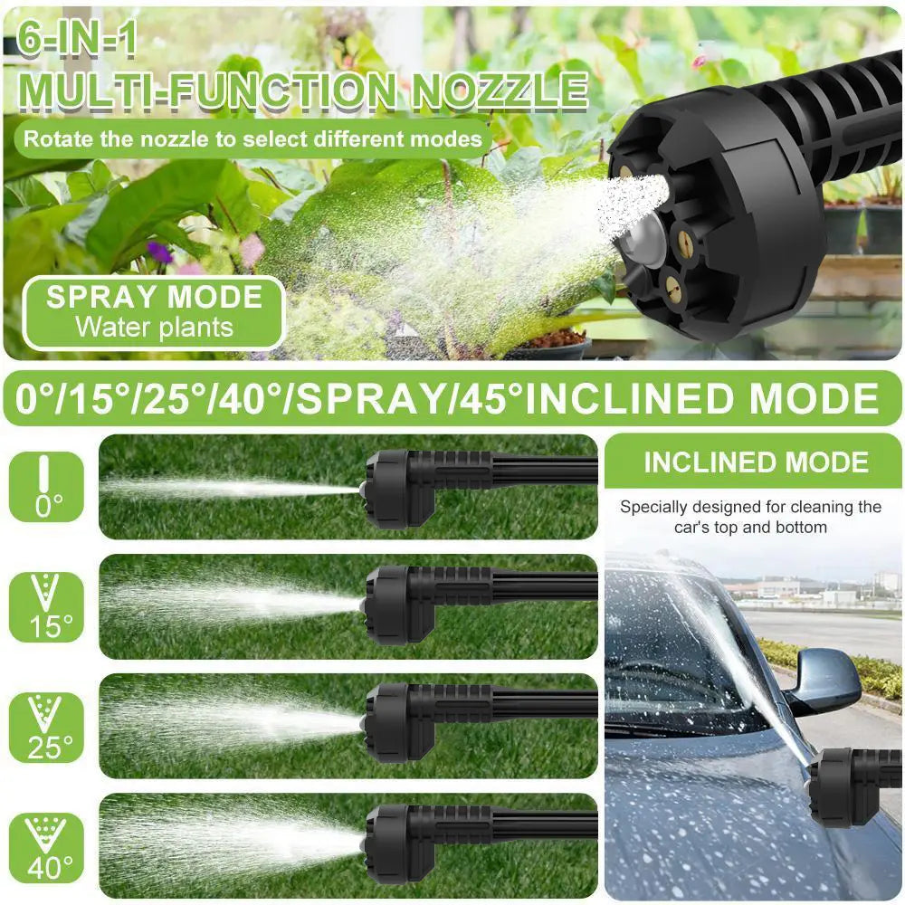 [Dealsforyou]Naitis 1500PSI Cordless Portable Power Washer 21V, 200W High Pressure Water Cleaner with 13000Mah Battery, Adjustable 6-In-1 Nozzle & Foam Bottle,For Valentine’S Day Gift Summervibes,Father'Sdaygifts, Pressure Washer, Cordless Pressure Washer