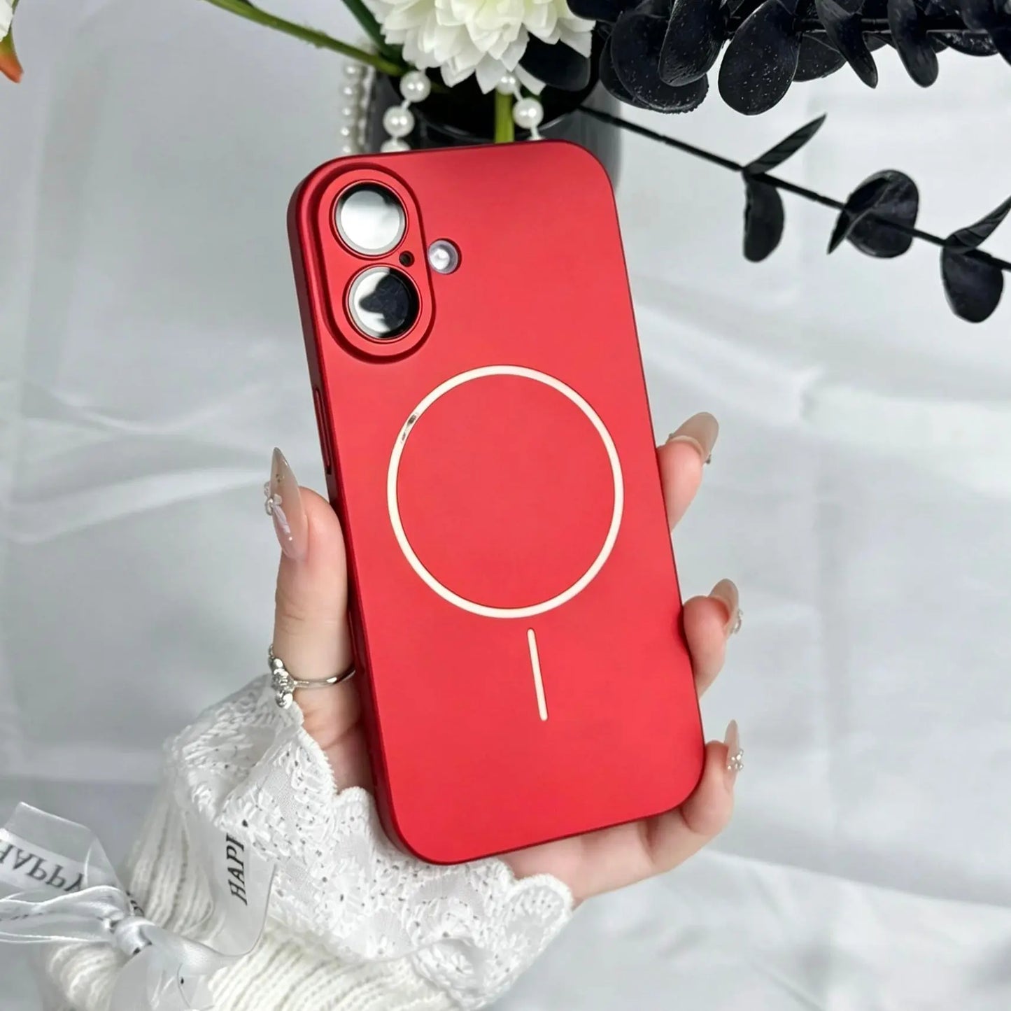 Matte Red Magsafe Smartphone Casing - Protector for Iphone 17,16,15,14,13 Pro Max,Pro,Plus,Full Camera Protection,Shock/Scratch Resistance,Wireless Charging Support,Strong Magnetic Connection,Durable Stylish for Daily Use, Accessories