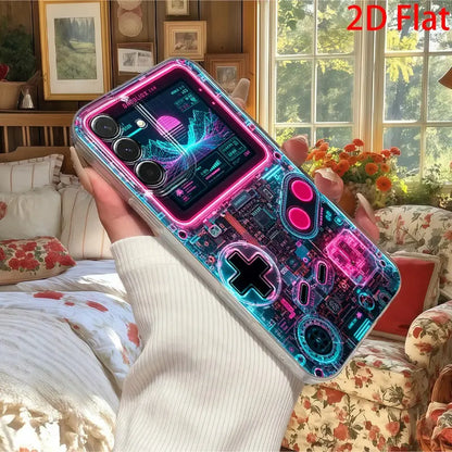 2D Flat Retro Neon Arcade Game Pattern Phone Case, Shockproof Soft Cover, Compatible with Iphone 17/16/15/14/13/12/11/X/XS/XSMAX/XR/7P/8P/17E and Various Samsung Phones, a Holiday Gift for Friends, Family, or Yourself