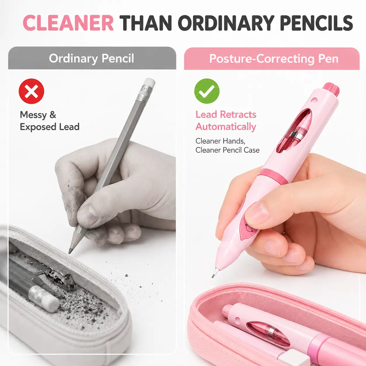 Write Right Ergonomic Pen Grip Writing Aid - Self-Advancing, Posture-Training Cute Pencils for Students, Home Tutoring - Pen Control Flexibility Tool, 12 Refills, Smiley Face Designs - Back to School Haul, First Day of School Supplies (2026-2027 Season)