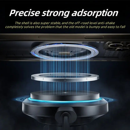 15W MagSafe Car Mount Wireless Charger for iPhone 15 with Powerful Magnets and Built-In Heat Dissipation, Adjustable Vent Magnetic Phone Holder for Fast Charging iPhone 15, 14, 13, 12