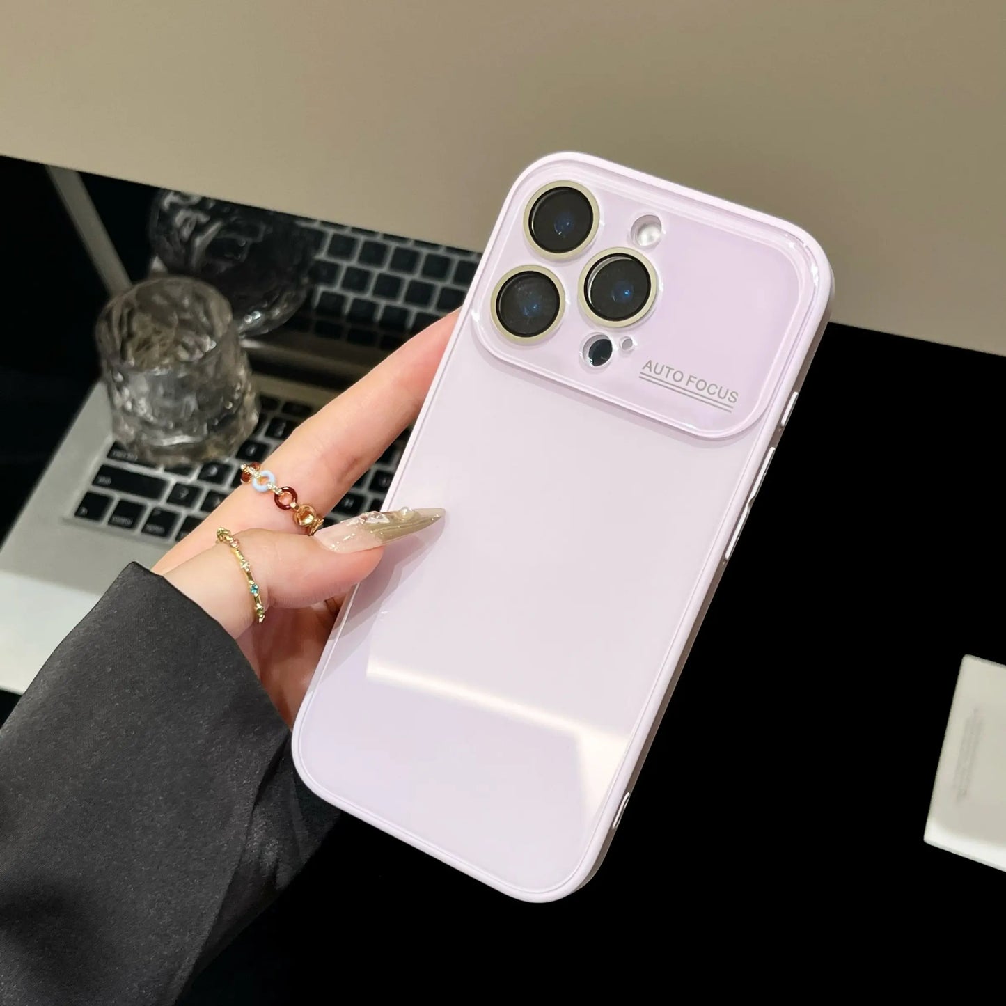 Luxury Skin-Feel Large Window Glass Cellphone Protective Case, Full Coverage Lens Film, Scratch-Resistant and Drop-Proof, Accessories, for Apple Iphone 17Pro Max to 11