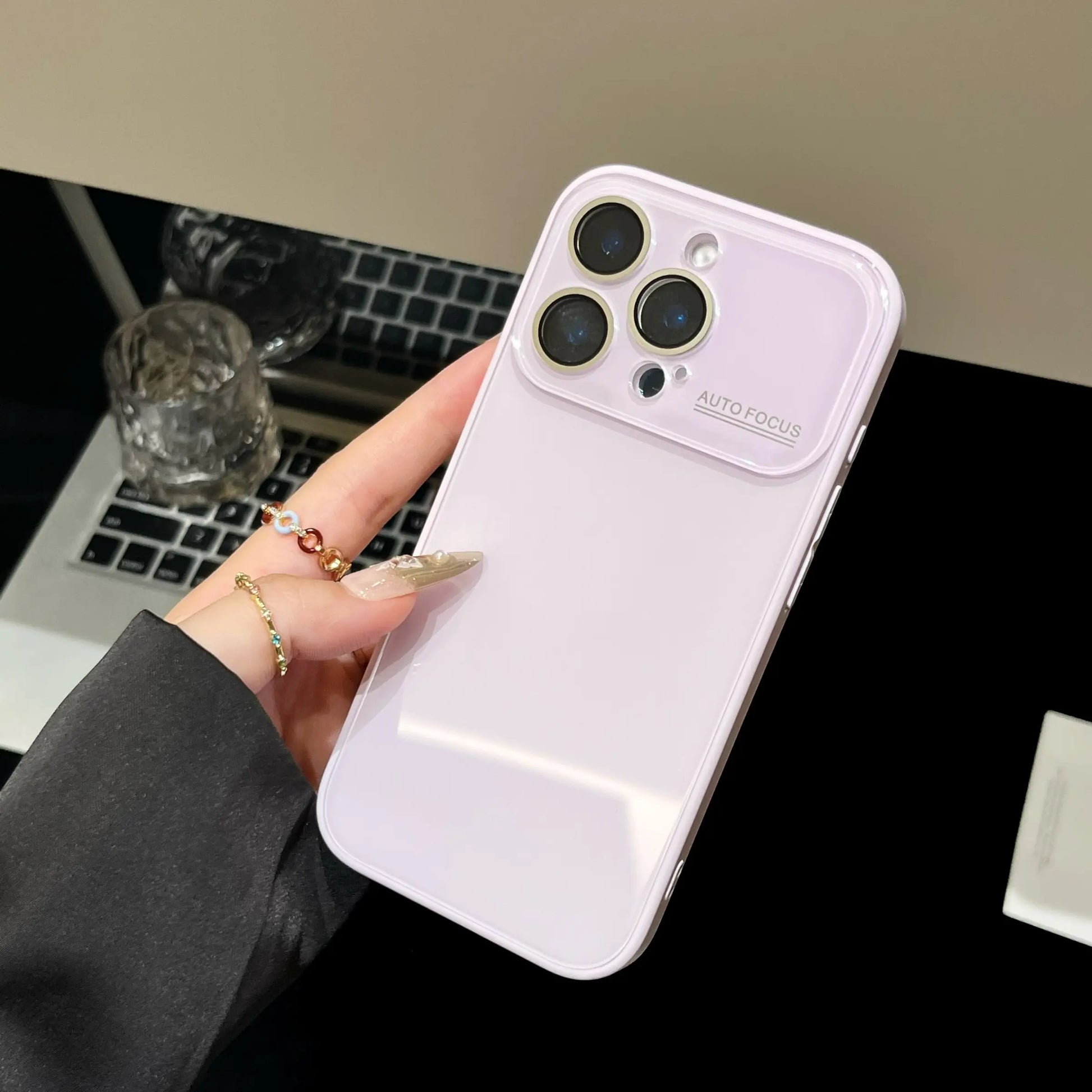 Luxury Skin-Feel Large Window Glass Cellphone Protective Case, Full Coverage Lens Film, Scratch-Resistant and Drop-Proof, Accessories, for Apple Iphone 17Pro Max to 11