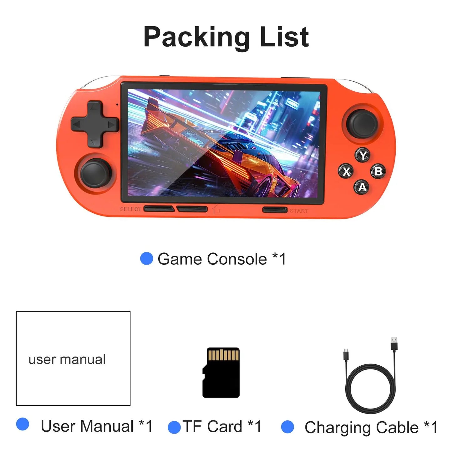 YLW ANS16 Handheld Retro Gaming Console, 4.5-Inch Lps Screen Gaming Console, Wireless Mini Portable Gaming Console, Built-In 64GB Memory Card, Gift Gaming Console, Gaming Peripherals with 16,000+ Games and 14+ Emulators, Pocket Game Player Rechargeable